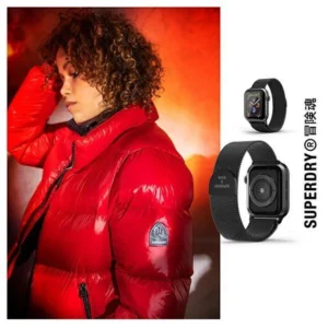 SuperDry Watchband Apple Watch 38/40/41 mm Chainmail juodos spalvos 41681 - Image 7