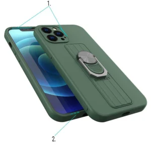 Ring silikoninis su žiedu pirštui ir stoveliu Samsung Galaxy A13 5G dėklas telefonui raudonos spalvos - Image 3