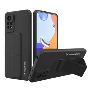 Wozinsky Kickstand silikoninis su stoveliu Xiaomi Redmi Note 11 Pro dėklas telefonui juodos spalvos