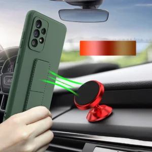 Wozinsky Kickstand silikoninis su stoveliu Xiaomi Redmi Note 11 Pro dėklas telefonui raudonos spalvos - Image 7