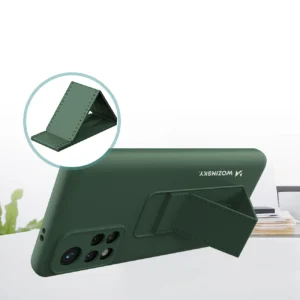 Wozinsky Kickstand silikoninis su stoveliu Xiaomi Redmi 10 dėklas telefonui juodos spalvos - Image 5