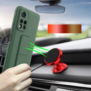Wozinsky Kickstand silikoninis su stoveliu Xiaomi Redmi 10 dėklas telefonui juodos spalvos - Image 7