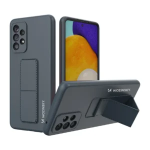 Wozinsky Kickstand silikoninis su stoveliu Samsung Galaxy A73 dėklas telefonui mėlynos spalvos