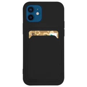 Card Silicone Wallet with Card Slot Documents Xiaomi Redmi Note 11 Pro+ 5G / 11 Pro (China) dėklas telefonui juodos spalvos