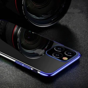 Clear Color Gel TPU with a metallic frame Xiaomi Redmi Note 11S / Note 11 dėklas telefonui mėlynos spalvos - Image 2