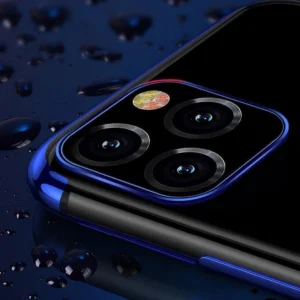 Clear Color Gel TPU with a metallic frame Xiaomi Redmi Note 11S / Note 11 dėklas telefonui mėlynos spalvos - Image 3