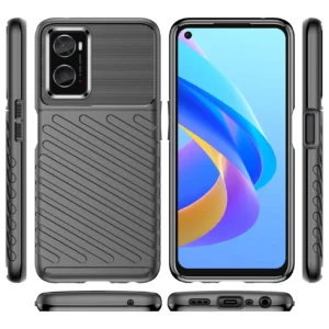 Thunder flexible armored Oppo A76 / Oppo A36 / Realme 9i dėklas telefonui juodos spalvos - Image 7