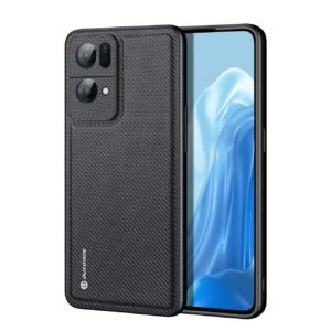 Dux Ducis Fino covered nylon material Oppo Reno7 Pro 5G dėklas telefonui juodos spalvos