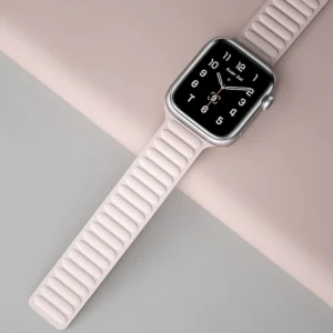 Magnetic apyrankė laikrodžiui Apple Watch 7/8/9 41mm Magnetic Wristband Bracelet Bracelet raudonos spalvos - Image 4
