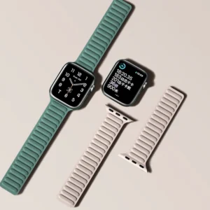 Magnetic apyrankė laikrodžiui Apple Watch 7/8/9 41mm Magnetic Wristband Bracelet Bracelet raudonos spalvos - Image 7
