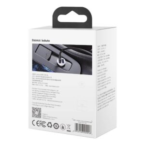 Baseus Grain Pro Automobilinis įkroviklis 2x USB 4.8A baltos spalvos - Image 6