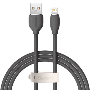 Baseus Jelly kabelis USB į Lightning, 2,4A, 1,2m juodos spalvos