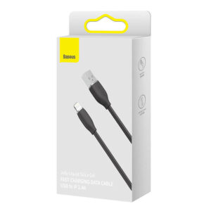 Baseus Jelly kabelis USB į Lightning, 2,4A, 1,2m juodos spalvos - Image 6