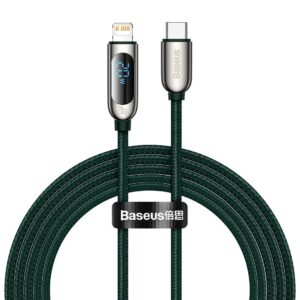 USB-C kabelis į Lightning Baseus Display, PD, 20W, 2m žalios spalvos - Image 1