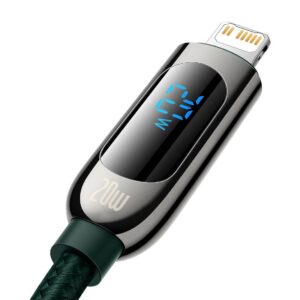 USB-C kabelis į Lightning Baseus Display, PD, 20W, 2m žalios spalvos - Image 3