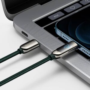 USB-C kabelis į Lightning Baseus Display, PD, 20W, 2m žalios spalvos - Image 8