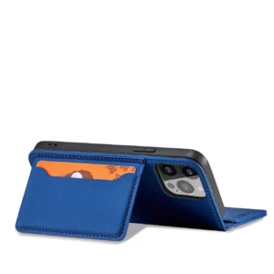 Magnet Card dėklas telefonui Apple iPhone 13 Pro Max Pouch Card Wallet Card Holder mėlynos spalvos - Image 4