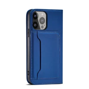 Magnet Card dėklas telefonui Apple iPhone 13 Pro Max Pouch Card Wallet Card Holder mėlynos spalvos - Image 5