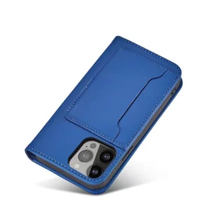 Magnet Card dėklas telefonui Apple iPhone 13 Pro Max Pouch Card Wallet Card Holder mėlynos spalvos - Image 8