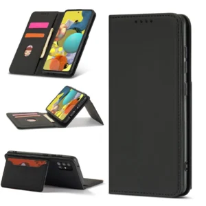 Magnet Card dėklas telefonui Samsung Galaxy A12 5G Pouch Wallet Card Holder juodos spalvos - Image 5