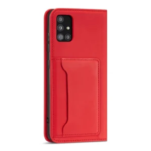 Magnet Card For Samsung Galaxy A12 5G Pouch Wallet Card Holder raudonos spalvos - Image 6