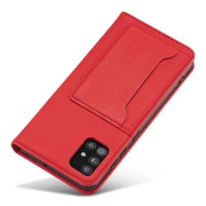 Magnet Card For Samsung Galaxy A12 5G Pouch Wallet Card Holder raudonos spalvos - Image 7