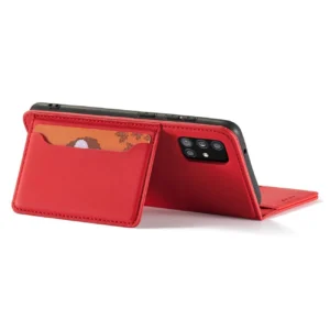 Magnet Card For Samsung Galaxy A12 5G Pouch Wallet Card Holder raudonos spalvos - Image 9