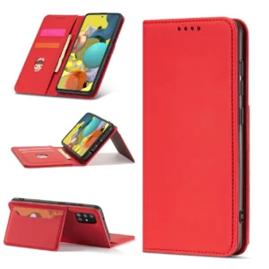 Magnet Card dėklas telefonui Samsung Galaxy A13 5G Pouch Wallet Card Holder raudonos spalvos - Image 3