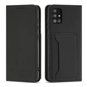 Magnet Card dėklas telefonui Xiaomi Redmi Note 11 Pouch Card Wallet Card Holder juodos spalvos