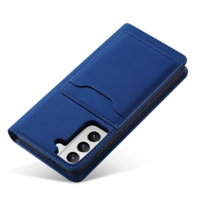 Magnet Card dėklas telefonui Samsung Galaxy S22 + (S22 Plus) Pouch Wallet Card Holder mėlynos spalvos - Image 4