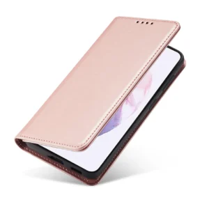 Magnet Card dėklas telefonui Samsung Galaxy S22 + (S22 Plus) Pouch Wallet Card Holder rožinės spalvos - Image 5
