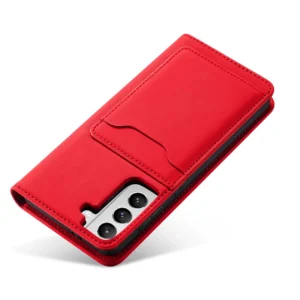 Magnet Card dėklas telefonui Samsung Galaxy S22 + (S22 Plus) Pouch Wallet Card Holder raudonos spalvos - Image 4