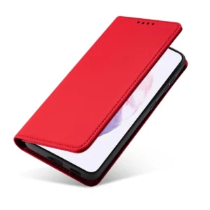 Magnet Card dėklas telefonui Samsung Galaxy S22 + (S22 Plus) Pouch Wallet Card Holder raudonos spalvos - Image 6