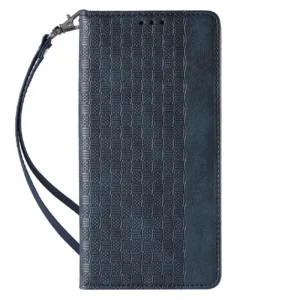 Magnet Strap dėklas telefonui Apple iPhone 12 Pouch Wallet + Mini Lanyard Pendant mėlynos spalvos - Image 4