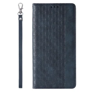 Magnet Strap dėklas telefonui Apple iPhone 12 Pouch Wallet + Mini Lanyard Pendant mėlynos spalvos - Image 5