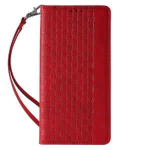 Magnet Strap dėklas telefonui Apple iPhone 13 Pro Max Pouch Wallet + Mini Lanyard Pendant raudonos spalvos - Image 4