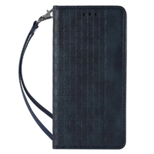 Magnet Strap dėklas telefonui Samsung Galaxy S22 + (S22 Plus) Pouch Wallet + Mini Lanyard Pendant mėlynos spalvos - Image 4