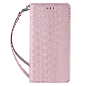 Magnet Strap dėklas telefonui Samsung Galaxy S22 + (S22 Plus) Pouch Wallet + Mini Lanyard Pendant rožinės spalvos - Image 4