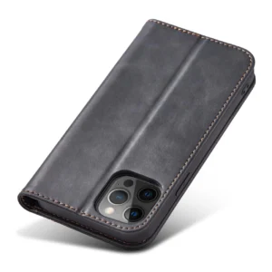 Magnet Fancy dėklas telefonui Apple iPhone 12 Pro Max Pouch Wallet Card Holder juodos spalvos - Image 5