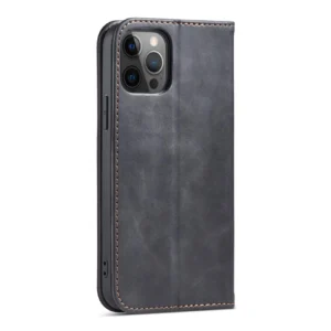 Magnet Fancy dėklas telefonui Apple iPhone 12 Pro Max Pouch Wallet Card Holder juodos spalvos - Image 6