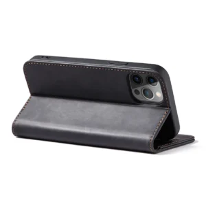 Magnet Fancy dėklas telefonui Apple iPhone 12 Pro Max Pouch Wallet Card Holder juodos spalvos - Image 7