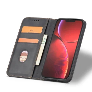 Magnet Fancy dėklas telefonui Apple iPhone 13 Pro Max Pouch Wallet Card Holder juodos spalvos - Image 4
