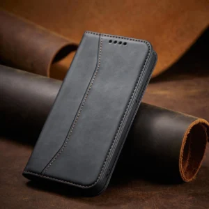 Magnet Fancy dėklas telefonui Apple iPhone 13 Pro Max Pouch Wallet Card Holder juodos spalvos - Image 6