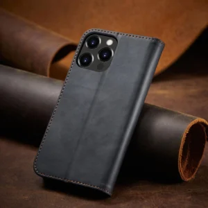 Magnet Fancy dėklas telefonui Apple iPhone 13 Pro Max Pouch Wallet Card Holder juodos spalvos - Image 8