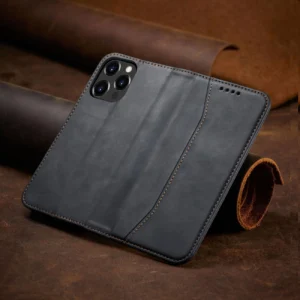 Magnet Fancy dėklas telefonui Apple iPhone 13 Pro Max Pouch Wallet Card Holder juodos spalvos - Image 9
