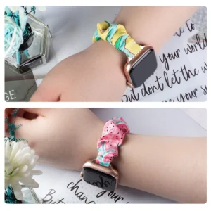 Apyrankė laikrodžiui Apple Watch 7 / 6 / 5 / 4 / 3 / 2 / SE (41 / 40 / 38mm) strap bracelet with elastic band pineapple - Image 6