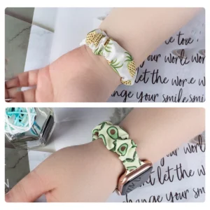 Apyrankė laikrodžiui Apple Watch 7 / 6 / 5 / 4 / 3 / 2 / SE (41 / 40 / 38mm) strap bracelet with elastic band pineapple - Image 7