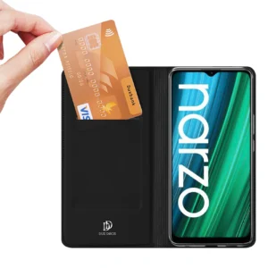 Dux Ducis Skin Pro atverčiamas Realme Narzo 50A dėklas telefonui juodos spalvos - Image 2