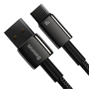 Baseus Tungsten Gold kabelis USB į USB-C, 100W, 2m juodos spalvos - Image 4