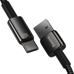 Baseus Tungsten Gold kabelis USB į USB-C, 100W, 2m juodos spalvos - Image 5